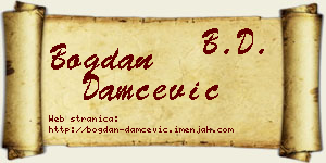 Bogdan Damčević vizit kartica